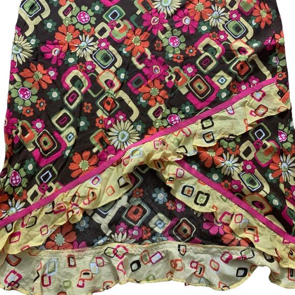 “Flower Child” Hi-Low Midi Skirt | Bamboo Traders | Hippy, 60s Core | Sz M - Picture 5 of 6